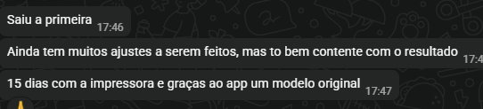 Recorte da mensagem original de Alexandre no grupo da comunidade